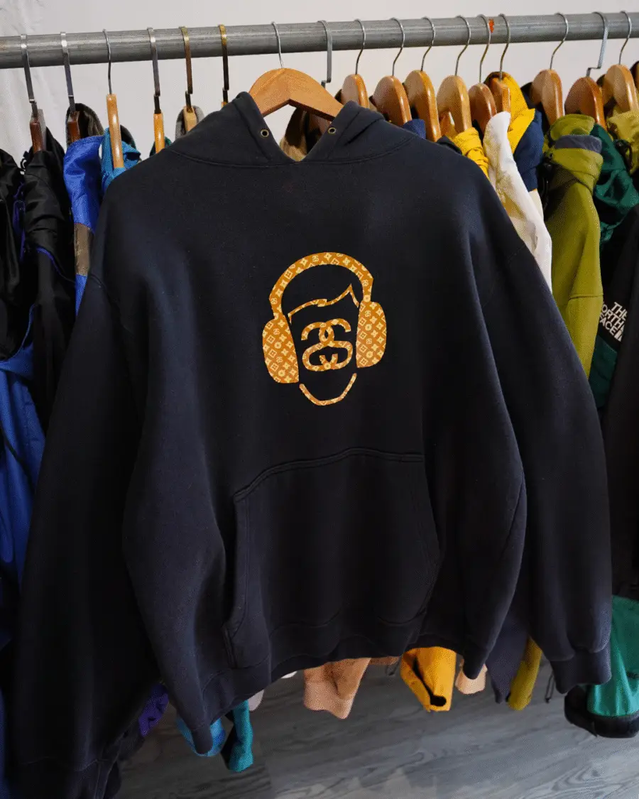 00s STUSSY LV MONOGRAN HEADPHONE MAN HOODIE